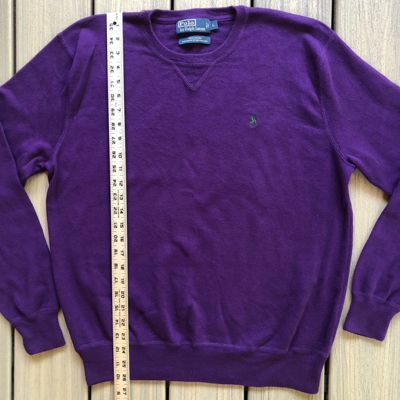 Polo Ralph Lauren Purple Fine Gage Knit Crewneck Sweater Size L - Picture 4 of 7